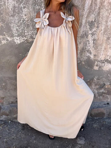 Aurélie - Robe Longue Femme Fluide à Bretelles Fleuries