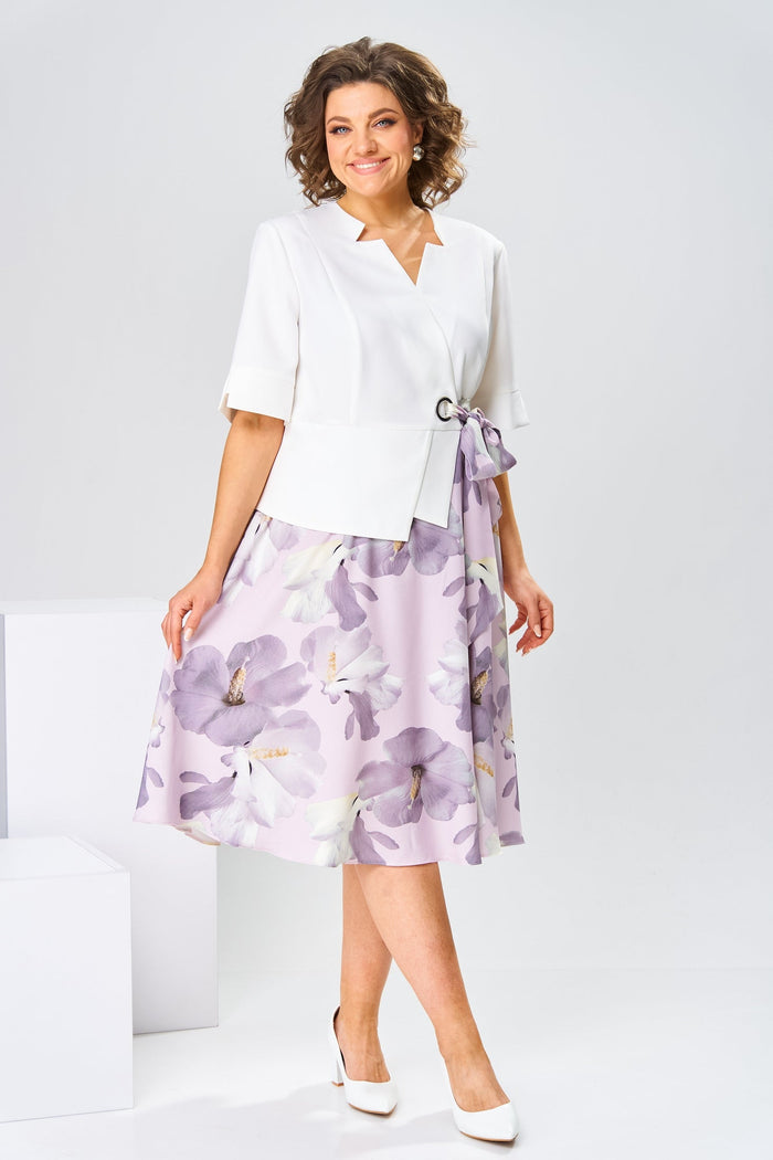 Florence - Robe Mi-Longue Femme Élégante Fleurie