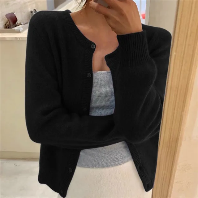 Nathalie - Cardigan Élégant Boutonné Maille Fine