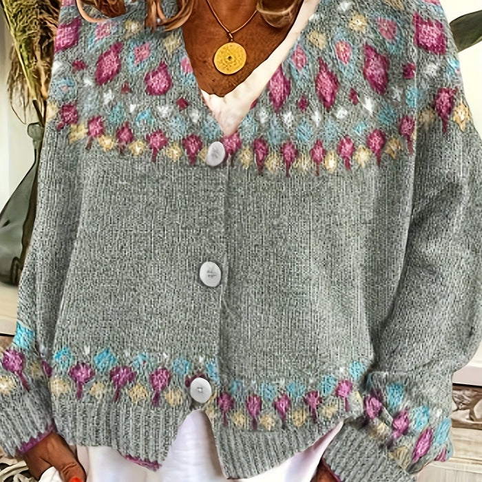 Delphine - Cardigan Féminin Boutonné Brodé