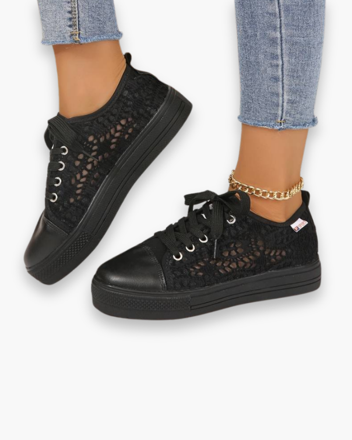 Sneakers dentelle chic pour femme | Respirantes et Stylées