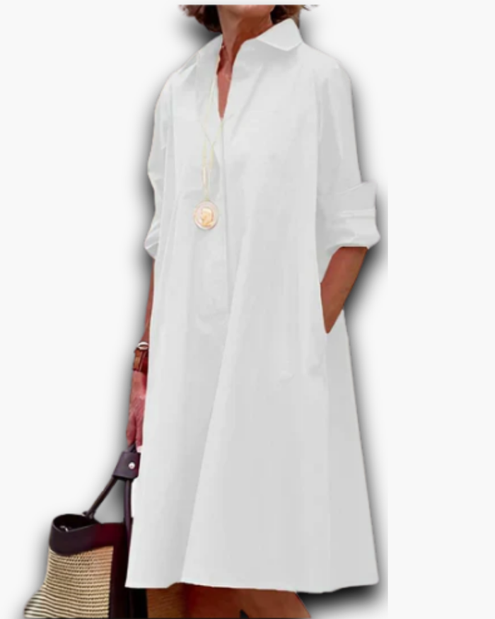Robe Décontractée À Col Classique | Légère Et Stylée