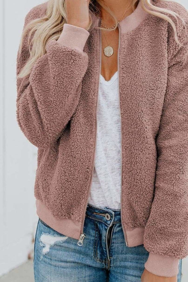 Noa - Veste bomber teddy femme