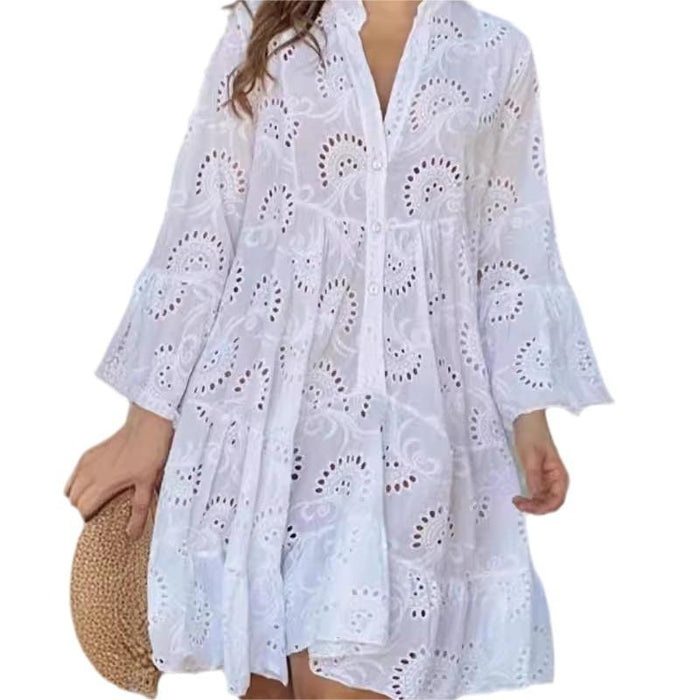 Maryse - Robe Bohème en Broderie Anglaise