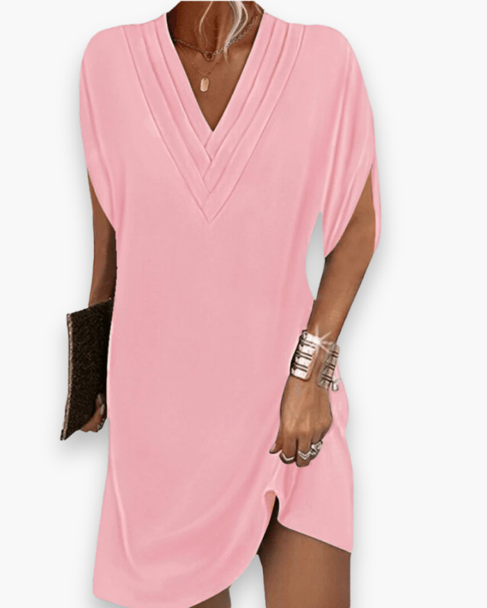 Robe Fluide Col V Pour Femme | Été Chic