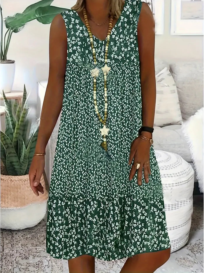 Robe d'Été Femme Fleurie Sans Manches - Julia
