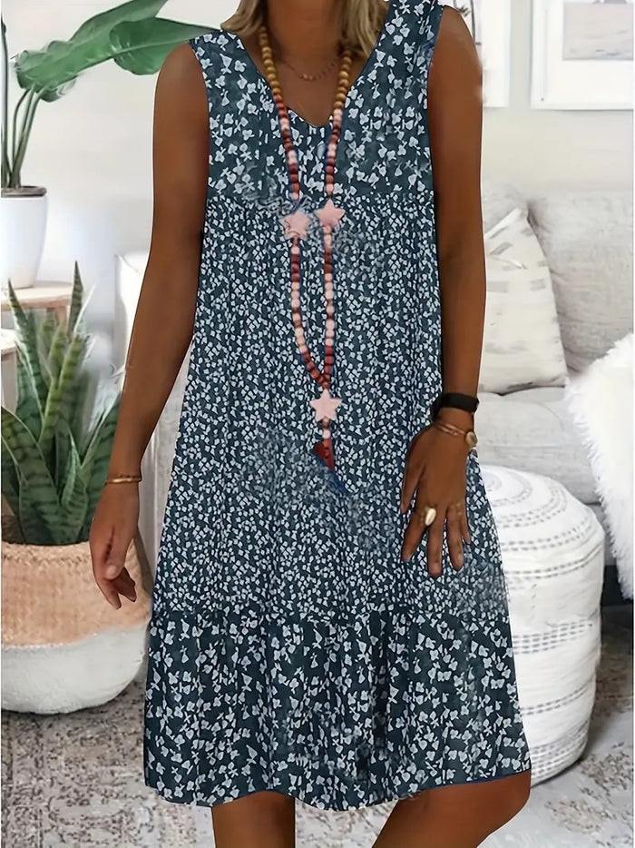 Robe d'Été Femme Fleurie Sans Manches - Julia