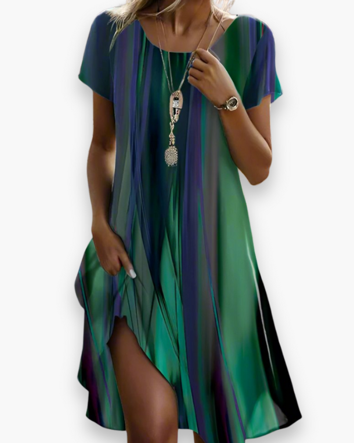 Robe bohémienne colorée pour femmes | Midi élégante