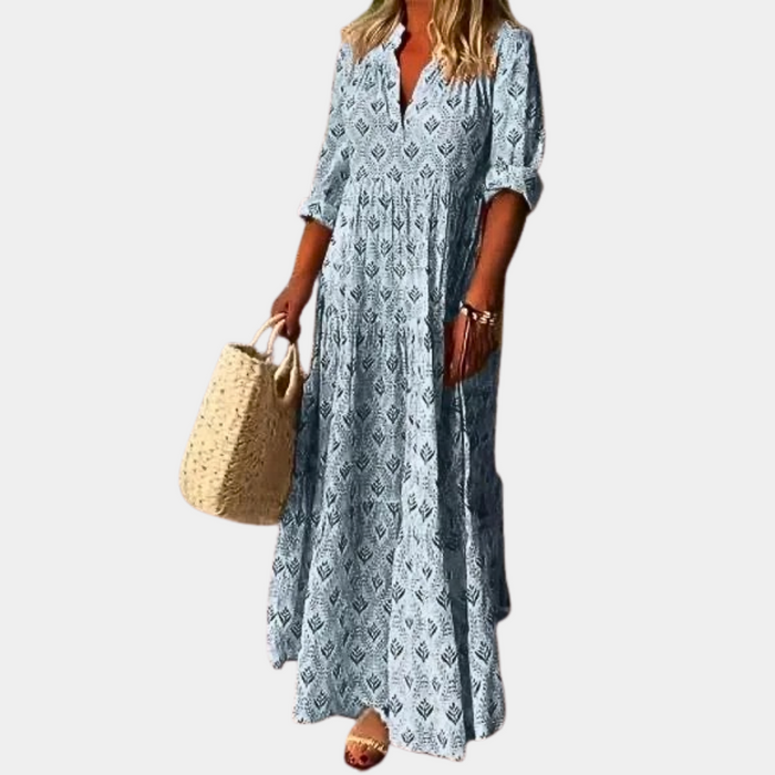 Caroline - Robe Bohème Maxi d'Été