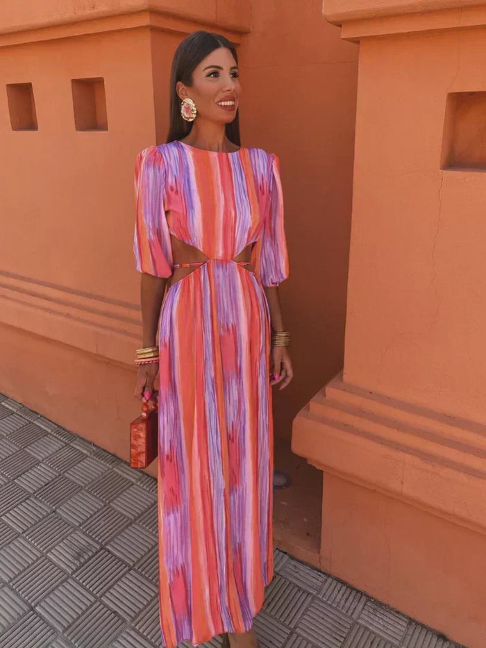Aurélie - Robe Midi À Découpes Tendance