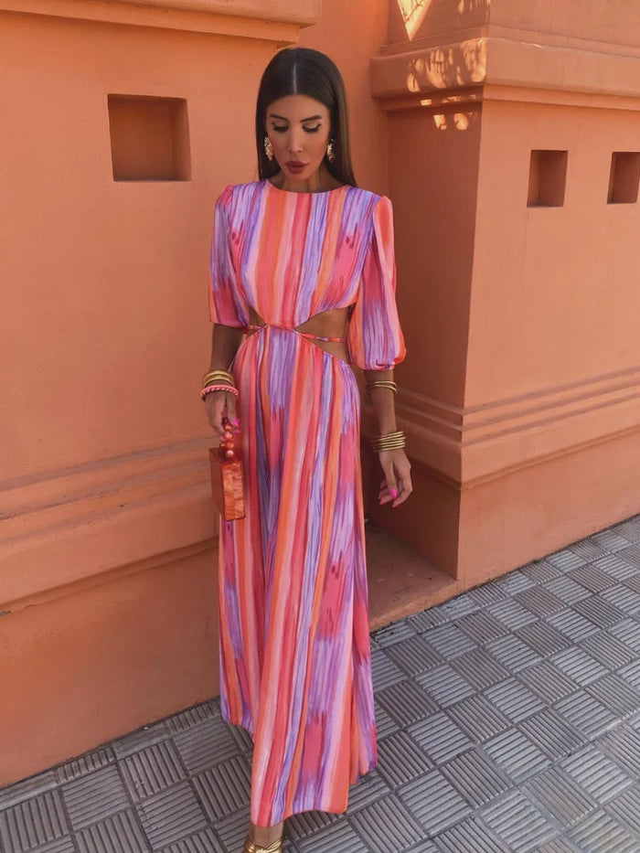 Aurélie - Robe Midi À Découpes Tendance
