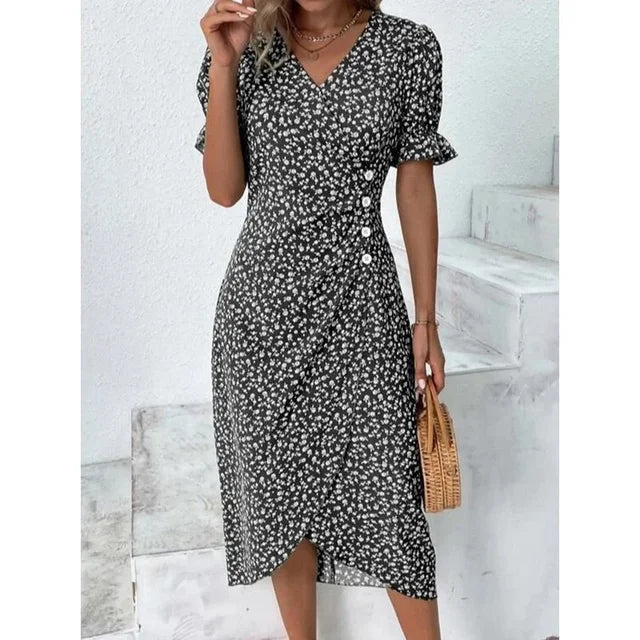 Amandine - Robe Fleurie Élégante Et Raffinée
