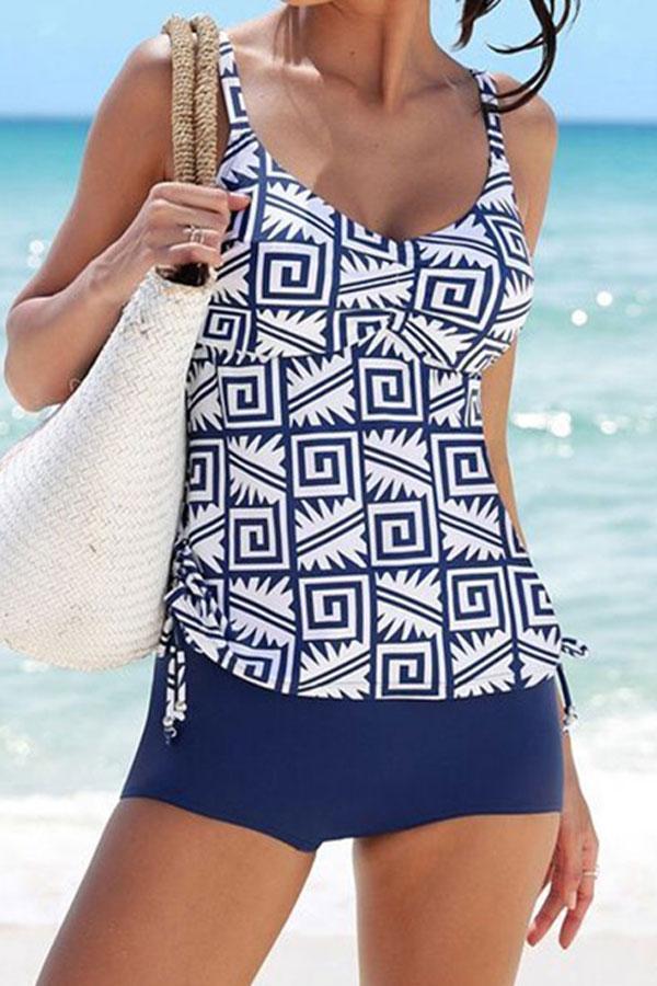 Sophie - Tankini Bleu Avec Imprimé Tendance