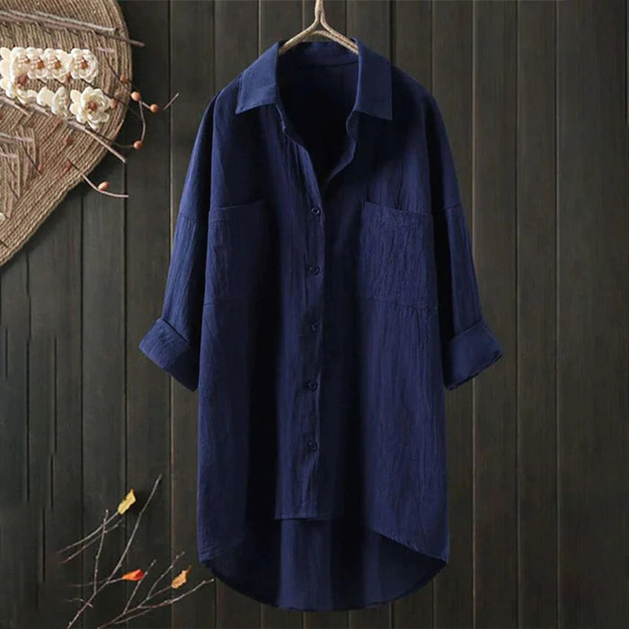Isabelle - Chemise en Lin Longue Oversized Élégante Femme