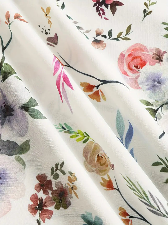 Stéphanie - Blouse Fleurie Sans Manches Élégante Femme