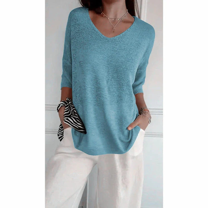 Odile - Pull léger à col V femme