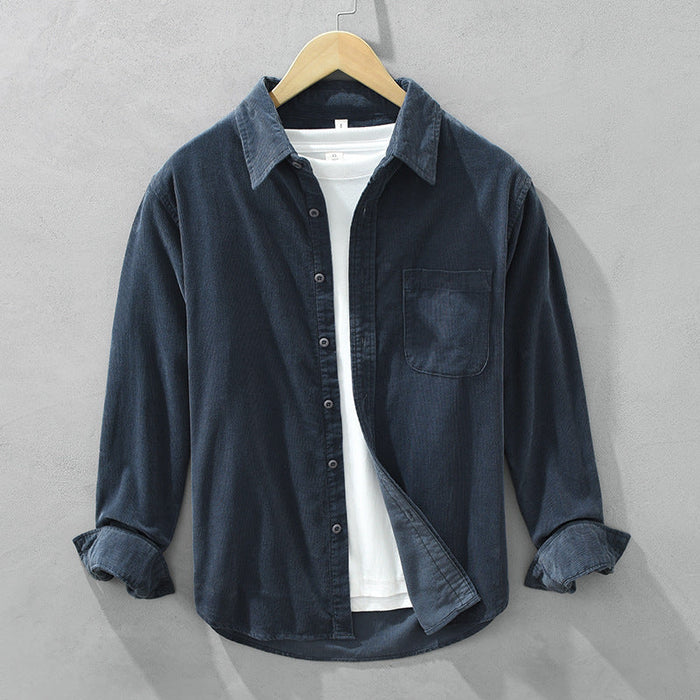 Nicolas – Chemise velours côtelé homme d’hiver style rétro