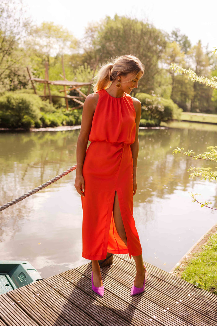 Carole - Robe Midi à Fente Femme