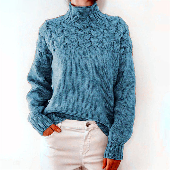 Éléonore - Pull Cachemire Col Roulé Oversize Maille Femme