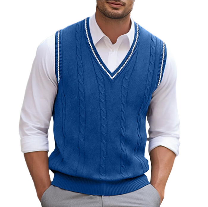 Maxime - Pull Sans Manches Col V Style Débardeur Homme