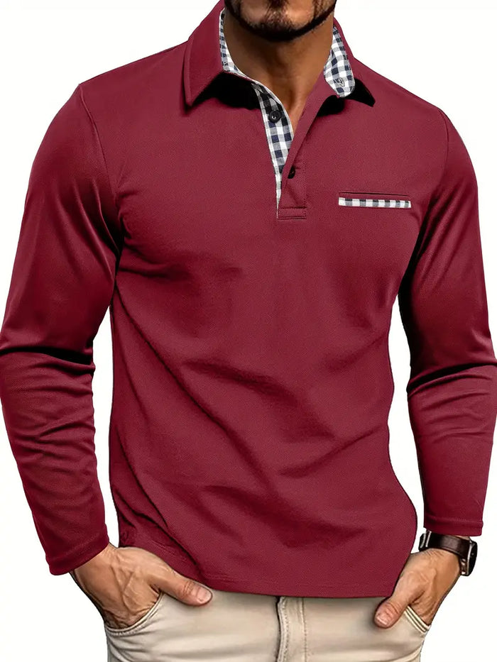 Louisette – Polo homme manches longues ajusté