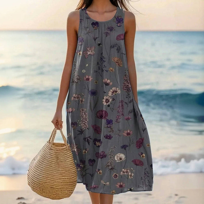 Brigitte - Robe d'Été Fleurie Vintage Élégante