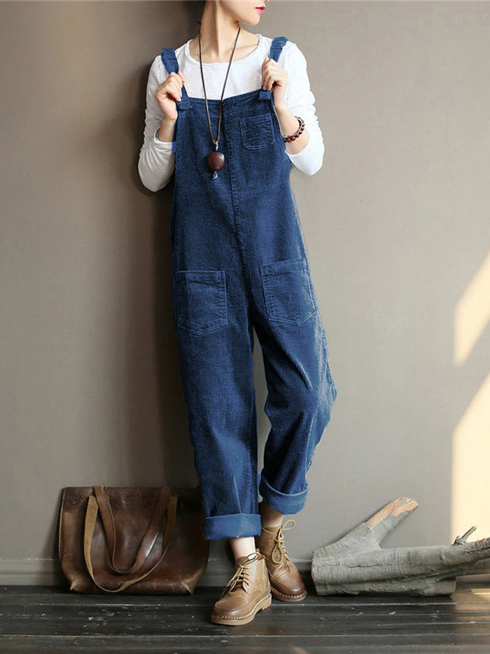 Armance - Combinaison En Velours Vintage Avec Jambes Larges