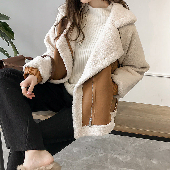 Lina - Veste femme aviateur peau lainée