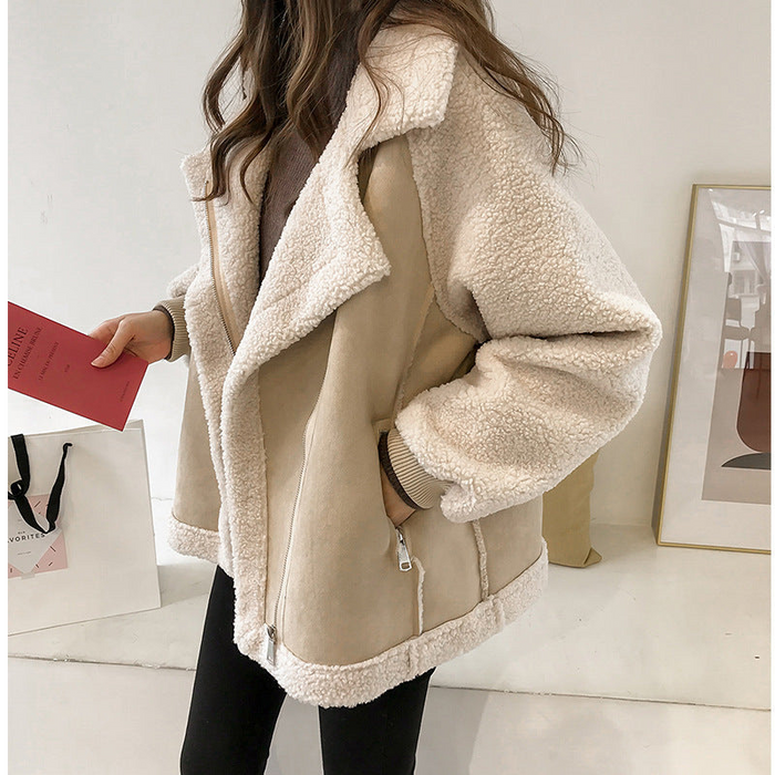 Lina - Veste femme aviateur peau lainée