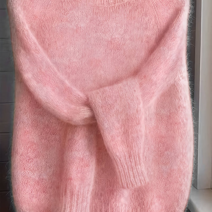 Nathalie - Pull Féminin Mohair Col Rond