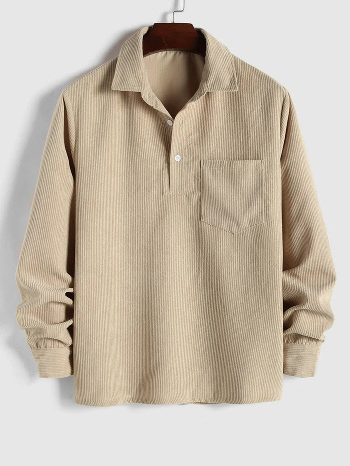 Adrien - Pull Velours Côtelé Tissu Élégant Homme