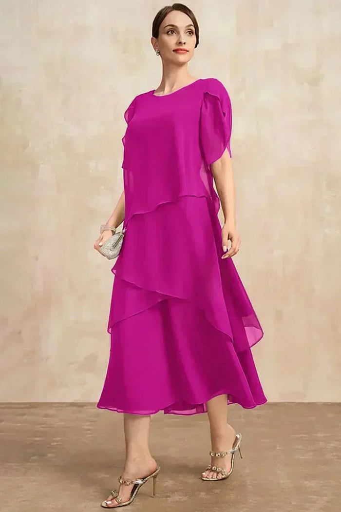 Virginie - Robe Midi en Mousseline à Volants