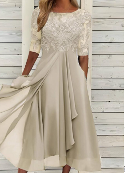 Robe Longue Femme en Dentelle de Cérémonie - Susan
