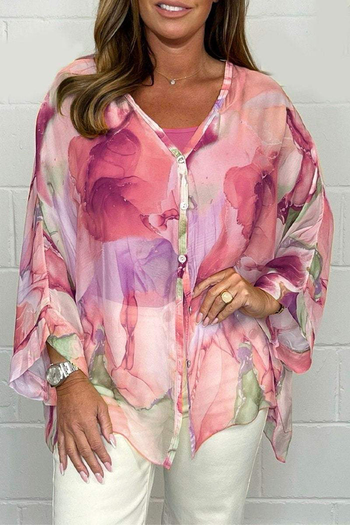 Chemise Femme Imprimée Manches Longues Oversize - Romy