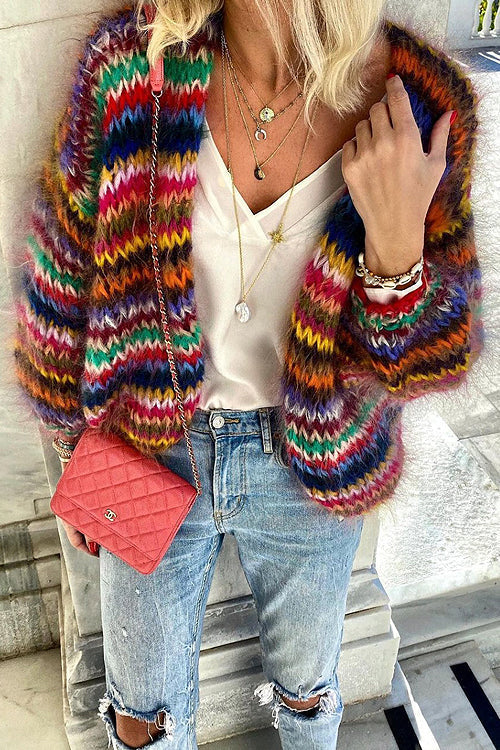 Juliette - Cardigan Bohème Flatteur Grosse Maille