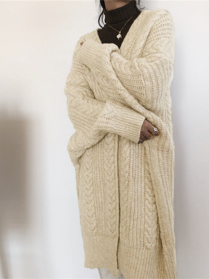Manon - Cardigan Élégant Long Torsadé