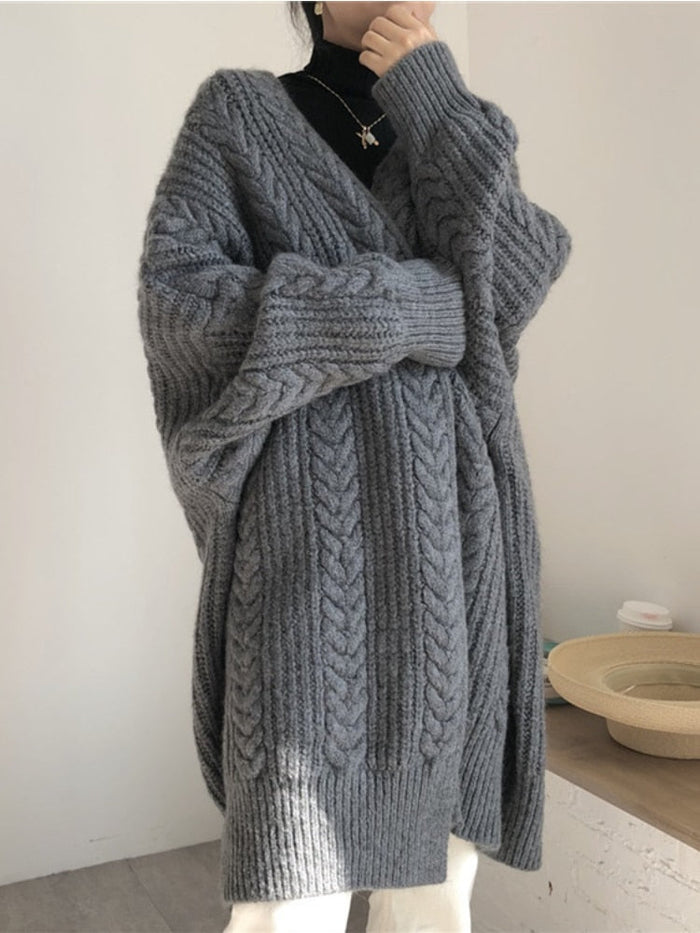 Manon - Cardigan Élégant Long Torsadé