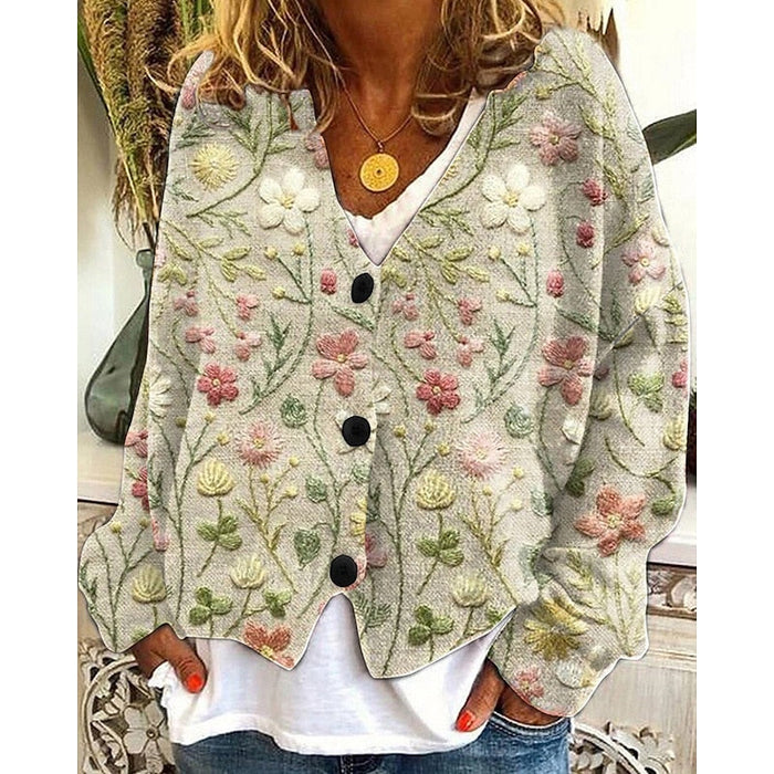 Manon - Cardigan Féminin Fleuri Brodé