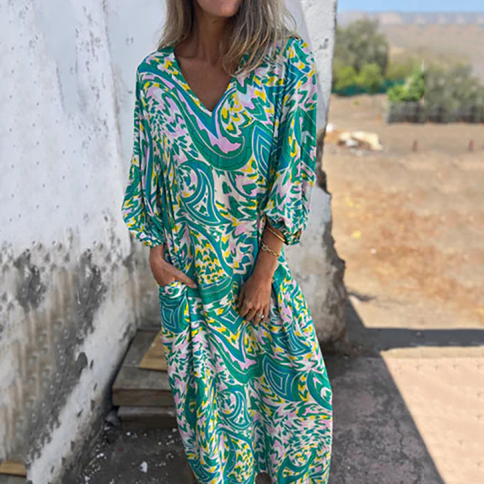 Laurence - Robe Longue Bohème Légère Femme