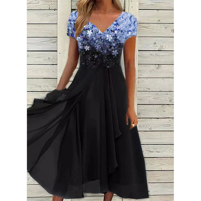 Virginie - Robe Midi Mousseline Fleurie Femme