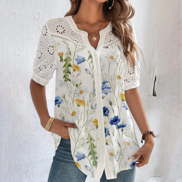Hortense - Blouse Estivale Fluide Avec Finition Élégante