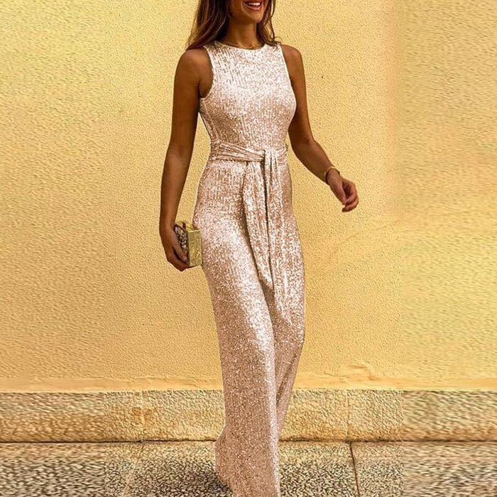 Eugénie - Combinaison Unie Ornée De Sequins Brillants
