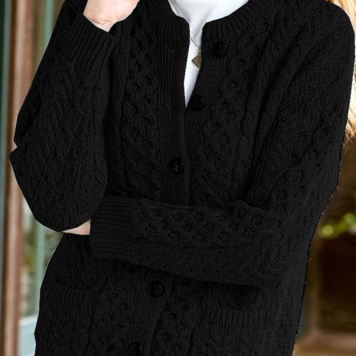 Delphine - Cardigan Élégant Torsadé à Poches