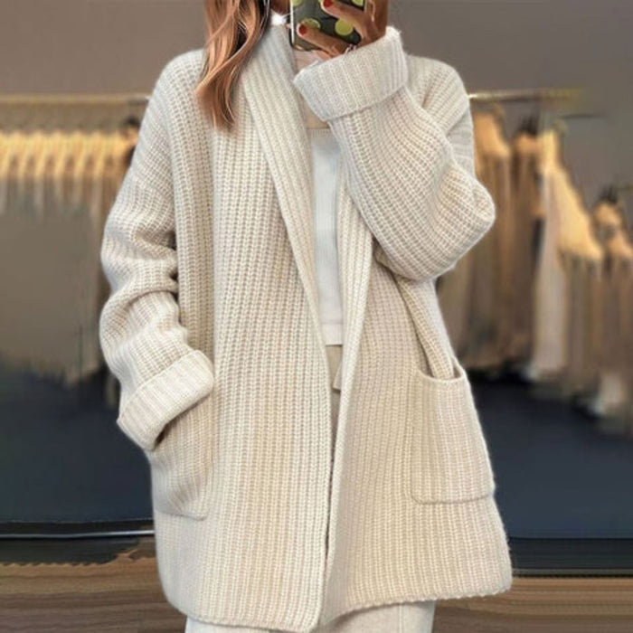 Christine - Cardigan Élégant Oversize Poches