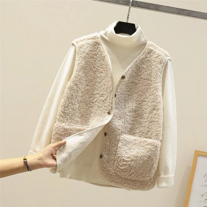 Valérie - Gilet Élégant Sherpa Sans Manches