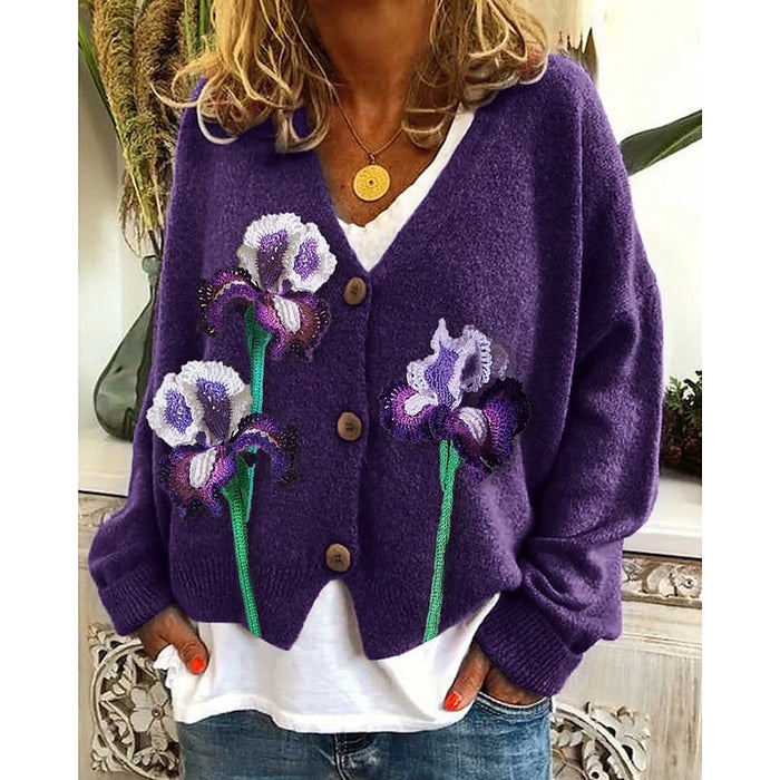Manon - Cardigan Féminin Fleuri Brodé
