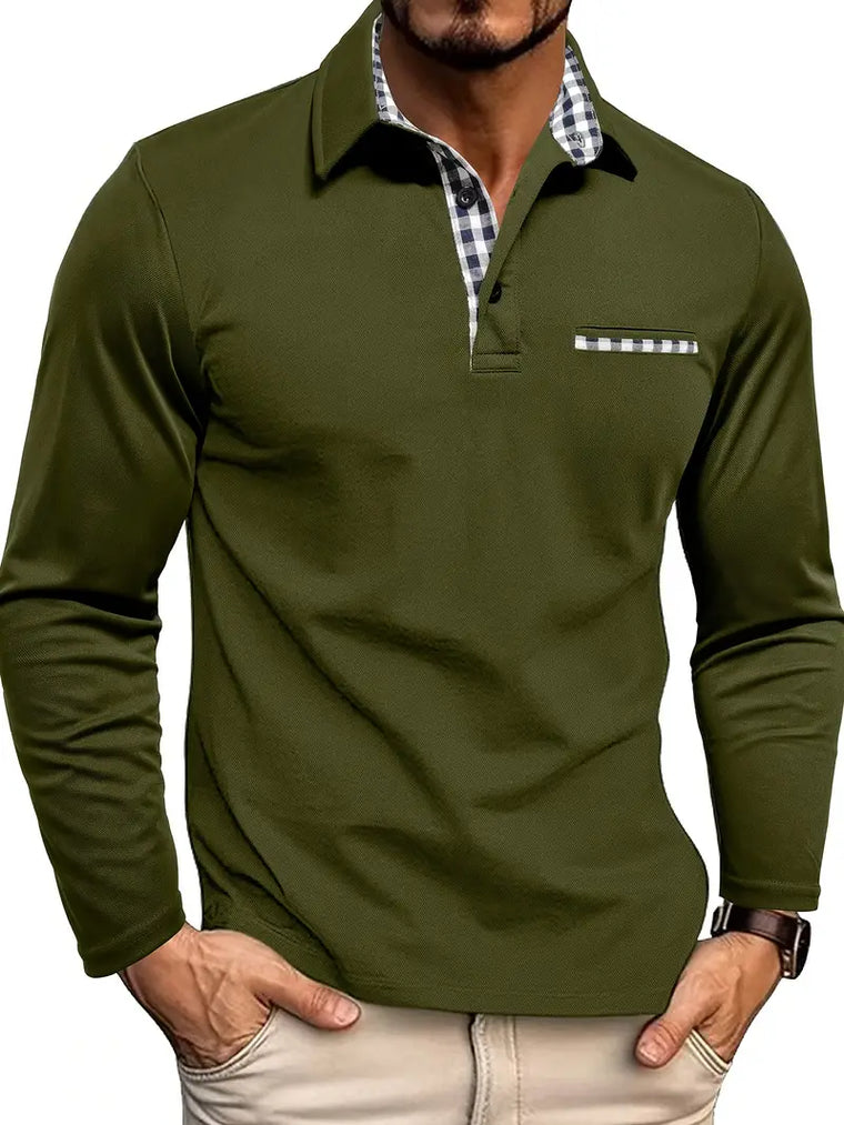 Louisette – Polo homme manches longues ajusté
