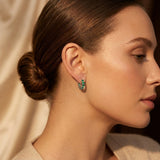 Boucles d'oreilles créoles en or émeraude — Doumira