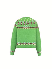 Delphine - Cardigan Féminin Boutonné Brodé
