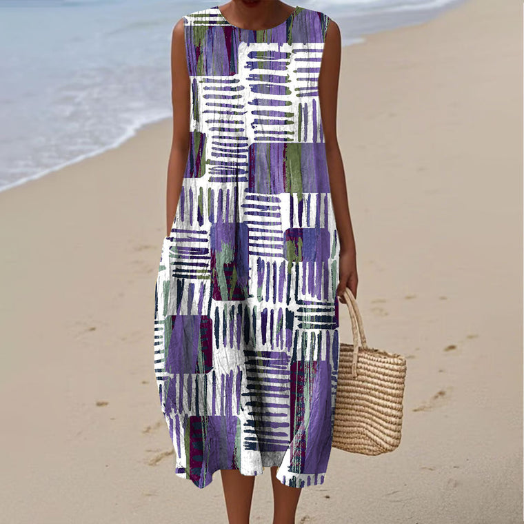 Sylvie - Robe en Lin Sans Manches Femme